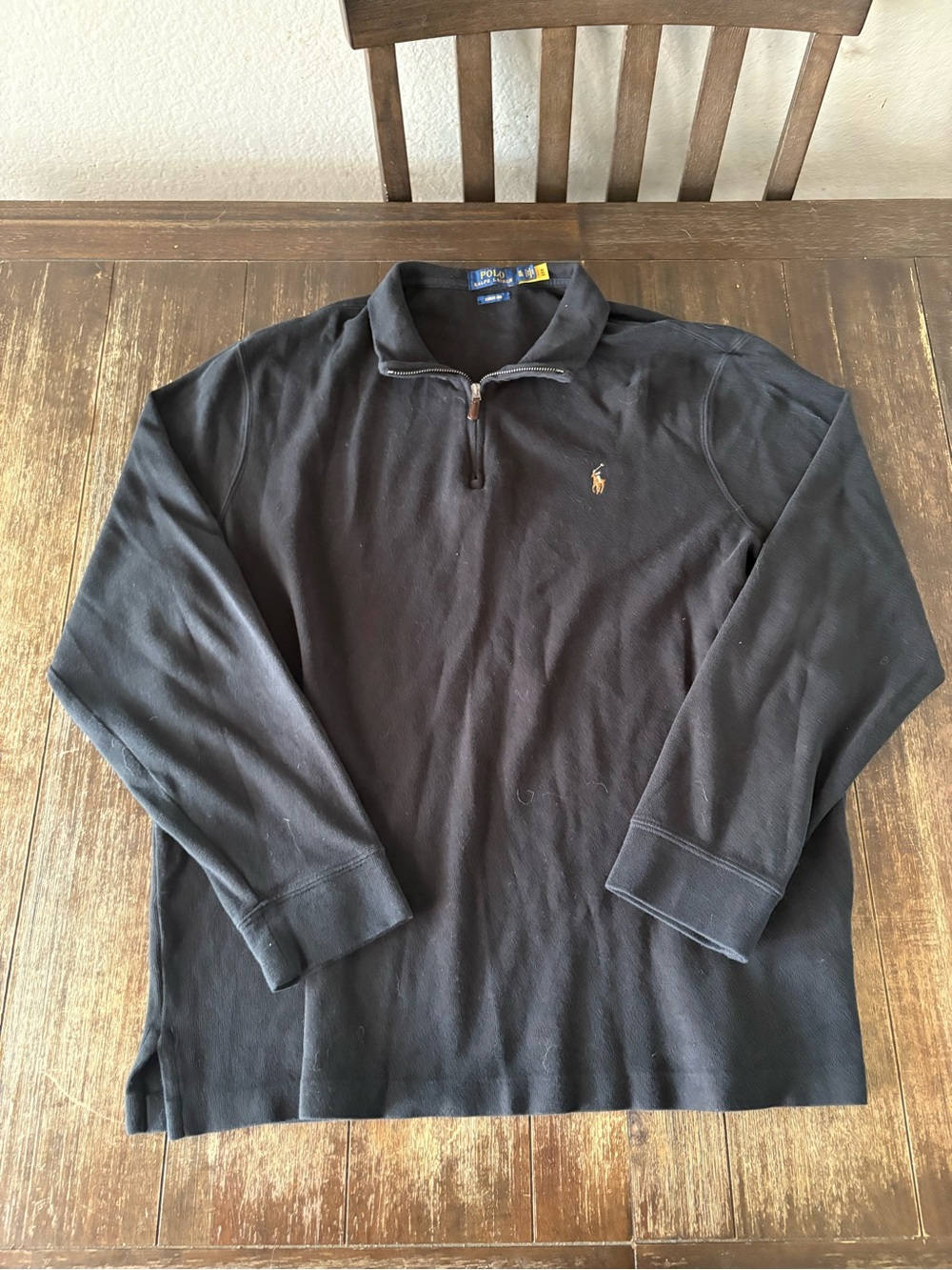 Polo Ralph Lauren Estate Rib Quarter Zip Pullover Sweater Black XL